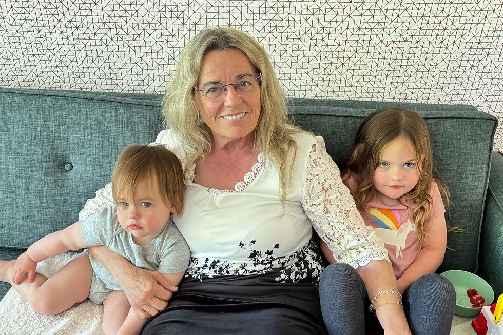 Sharon Zanossi of Petaluma,California with her granddaughters Josephine and Mallory