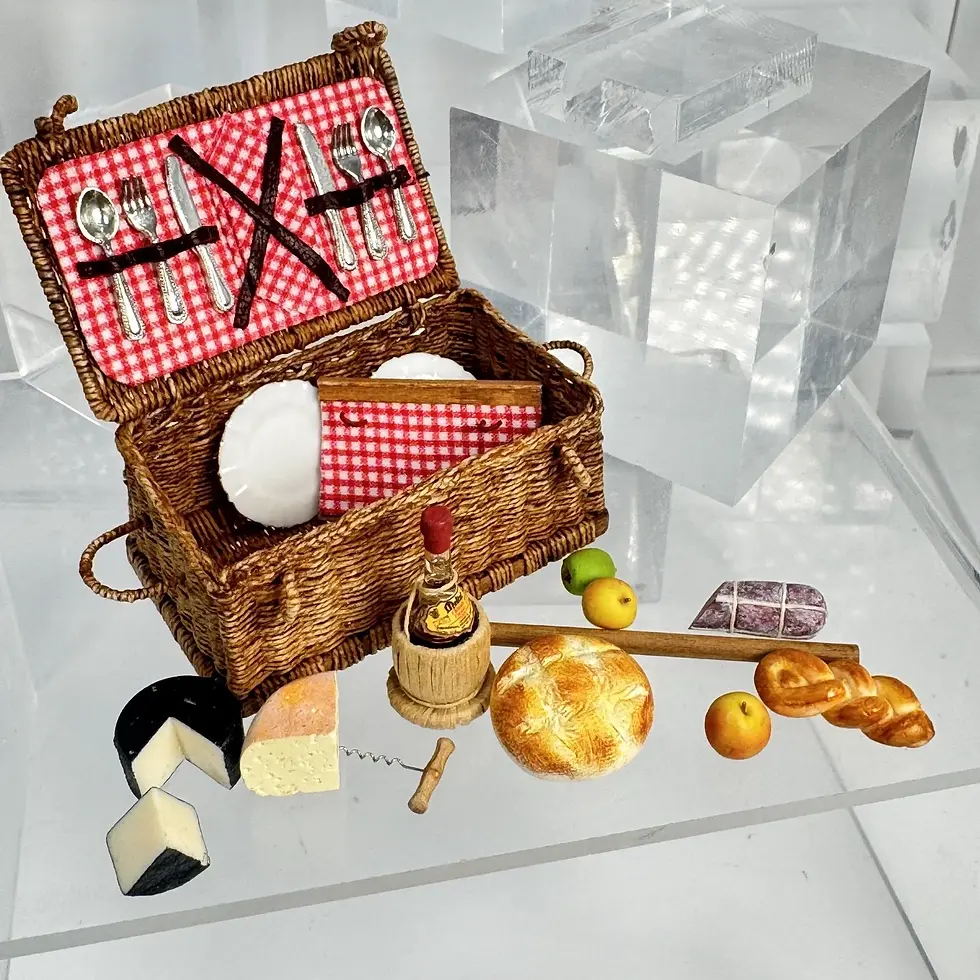 Handwoven Picnic Basket by Unknown Maker with Missing Accessories