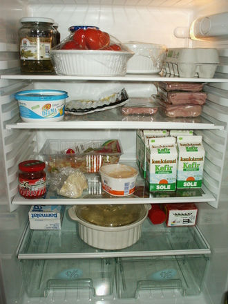 Foods store in fridge