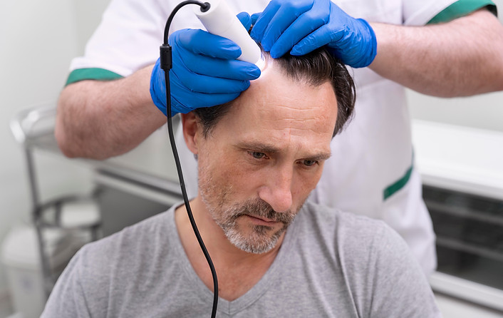 Advanced hair loss treatment in Abu Dhabi at Skin and Slim Center to restore natural hair growth