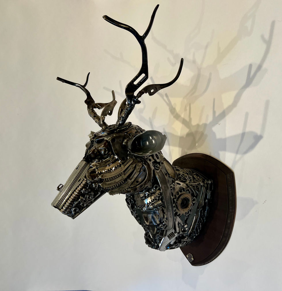 Dear head made from salved metals and tools