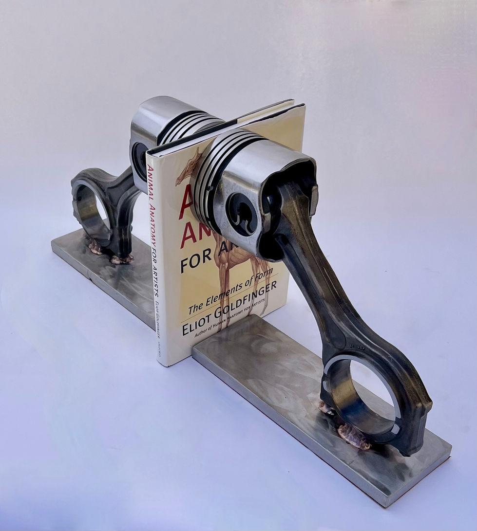 Polished piston bookends