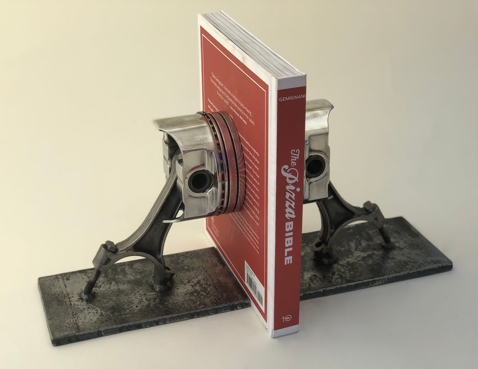 Polished piston bookends