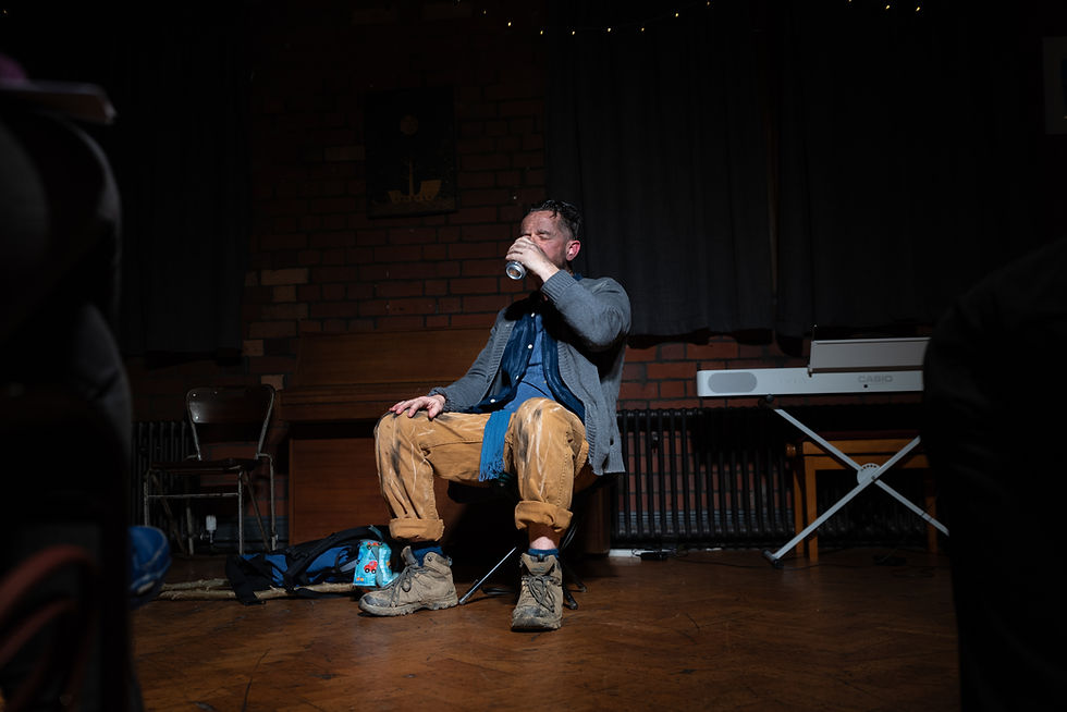 Actor on stage during The Scratch Theatre’s previous monologue project