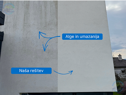 Čiščenje fasade prej potem