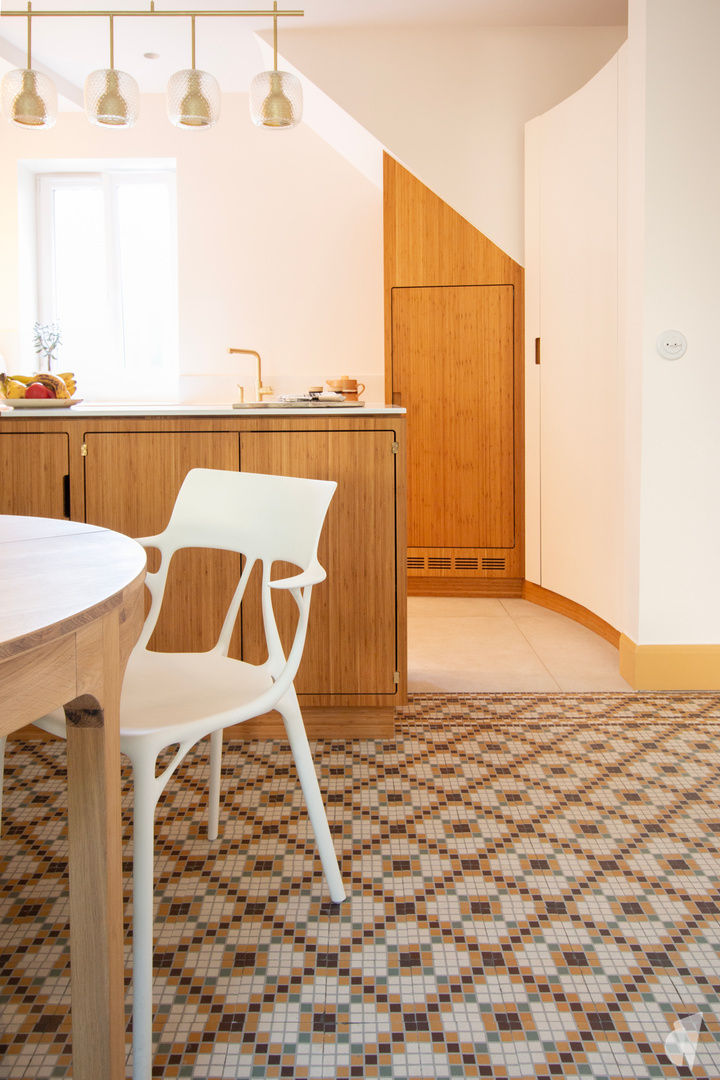 Rénovation totale d'une cuisine sur-mesure au design Japandi à Annecy