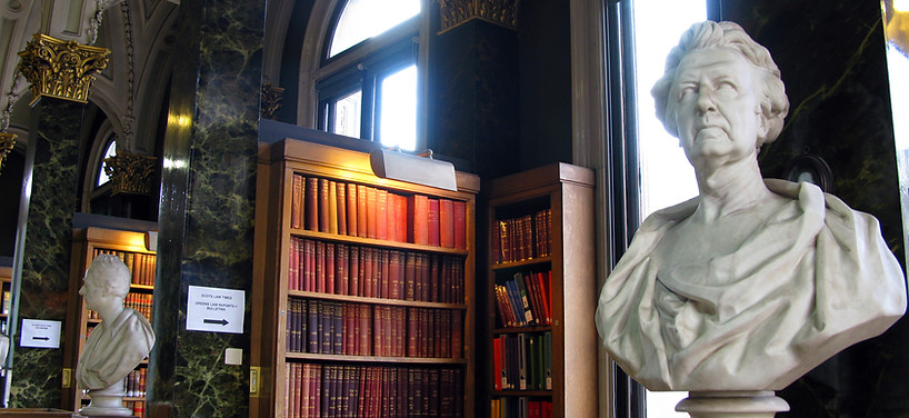 1Picture of the main library, featuring the busts of Francis Jeffrey and James Reddie_
