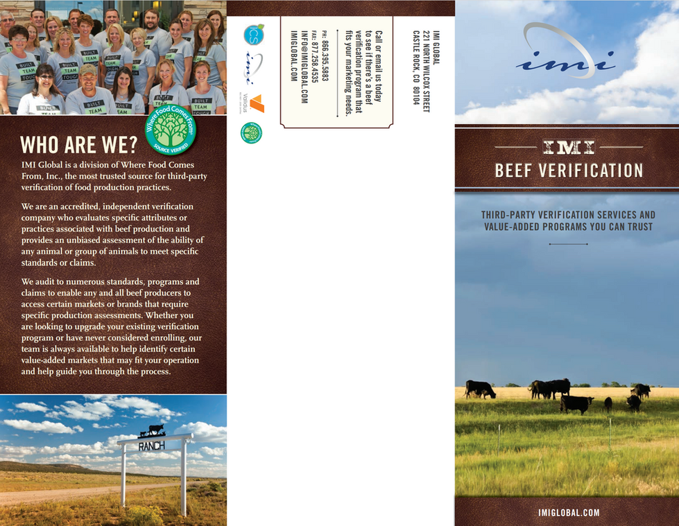 Where Food Comes From Pamphlet Design