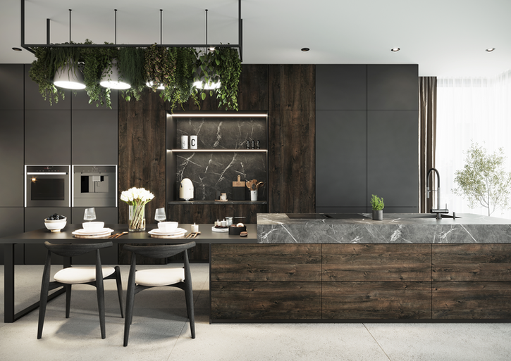 nowoczesna kuchnia, Realistyczne wizualizacje,  wizualizacje 3D, Projekt nowoczesnego wnętrza, wizualizacje wnętrz, architekt wnętrz