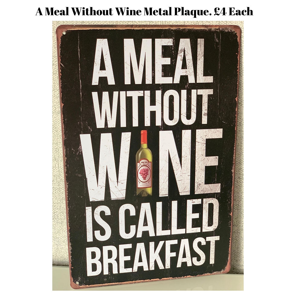 A Meal Without Wine Metal Plaque
