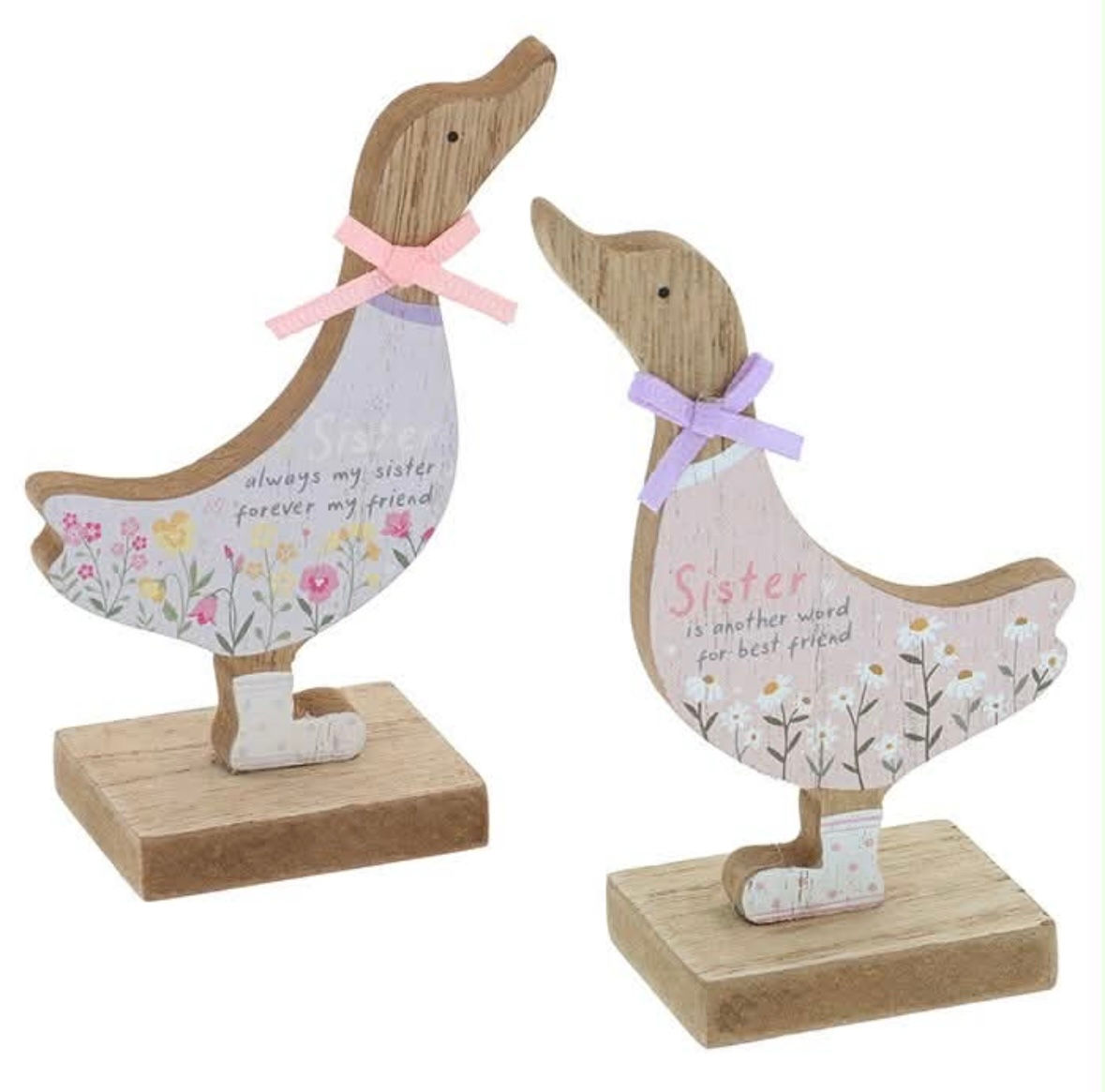 Wooden Freestanding Ducks - Sister 