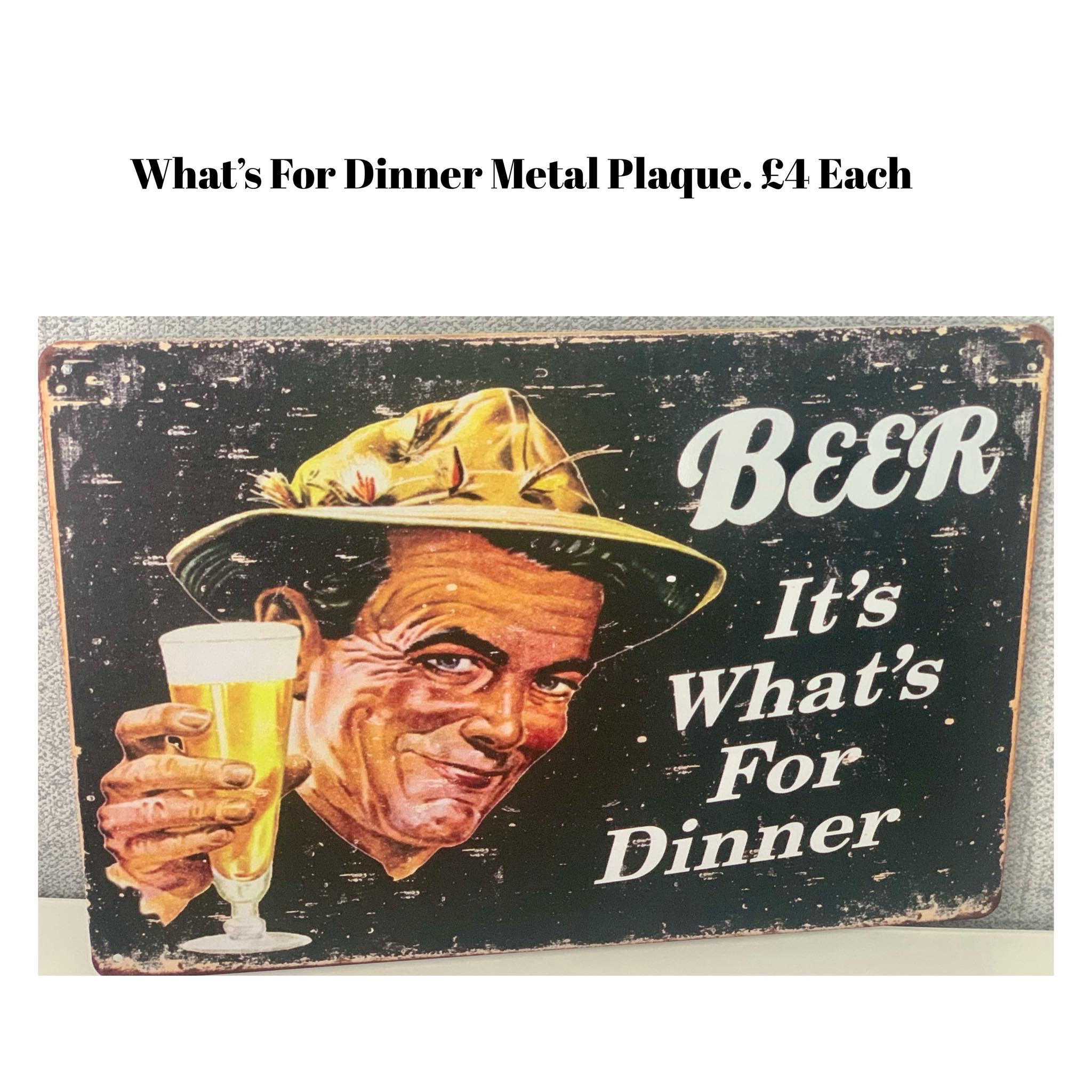 Beer Dinner Metal Plaque