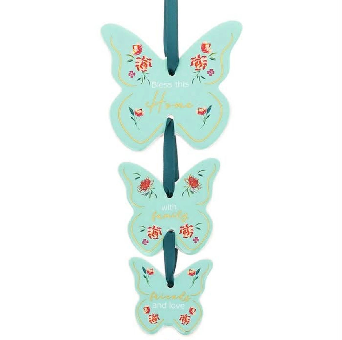 Set of 3 Hanging Ceramic Butterfly - Home