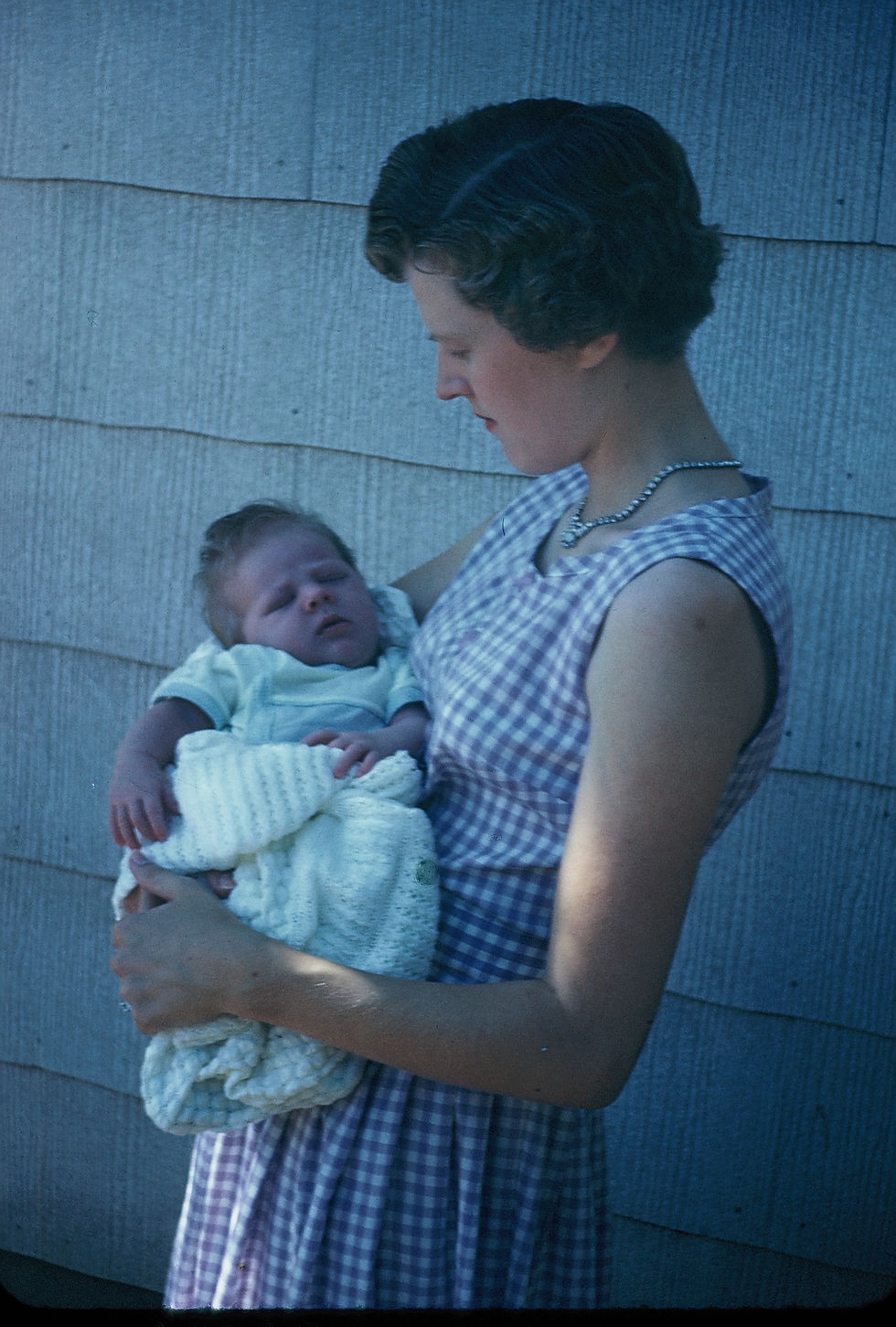 Joy French with newborn Mark Alan French June 20, 1960
