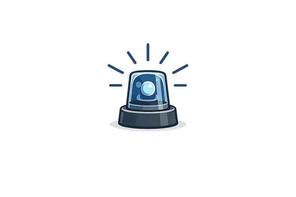 Blue flashing emergency light icon representing our 24/7 urgent property maintenance support. For immediate emergency repairs, call Solano Property Maintenance at 626-344-0337.