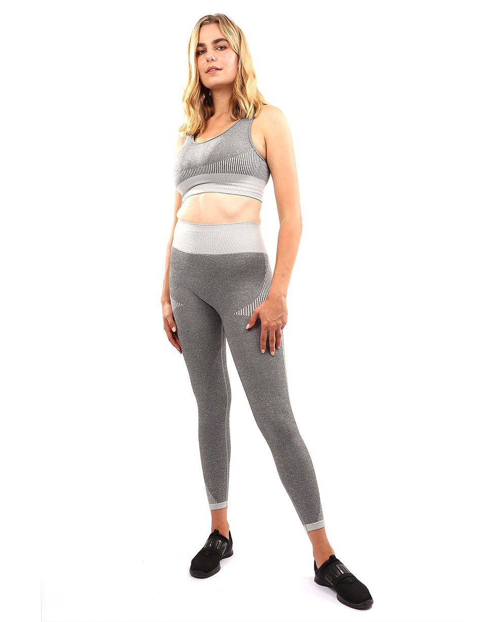 Thumbnail: Isalda Seamless Leggings & Sports Bra Set - Grey