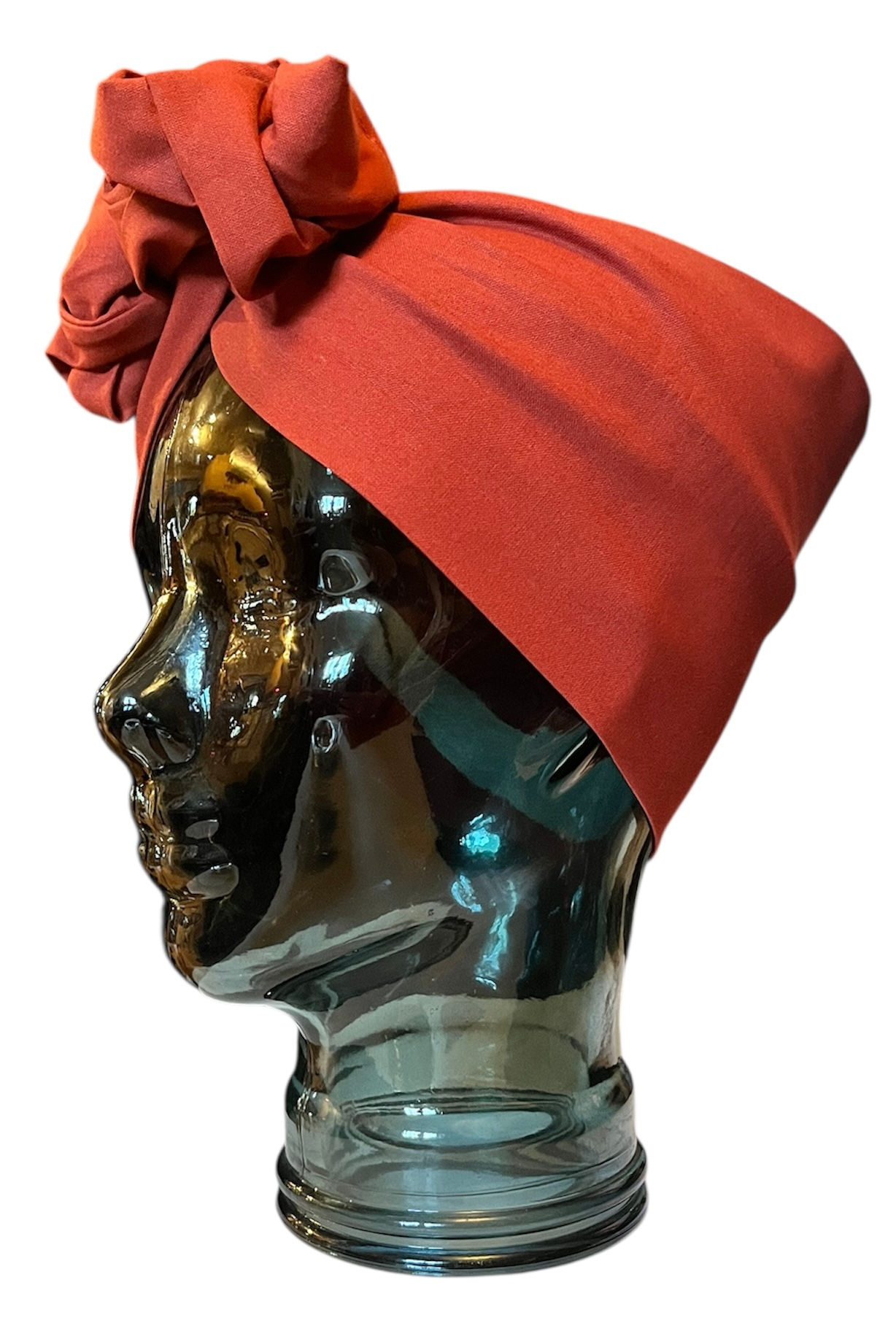 Terracotta Cotton Wide Twisted Turban