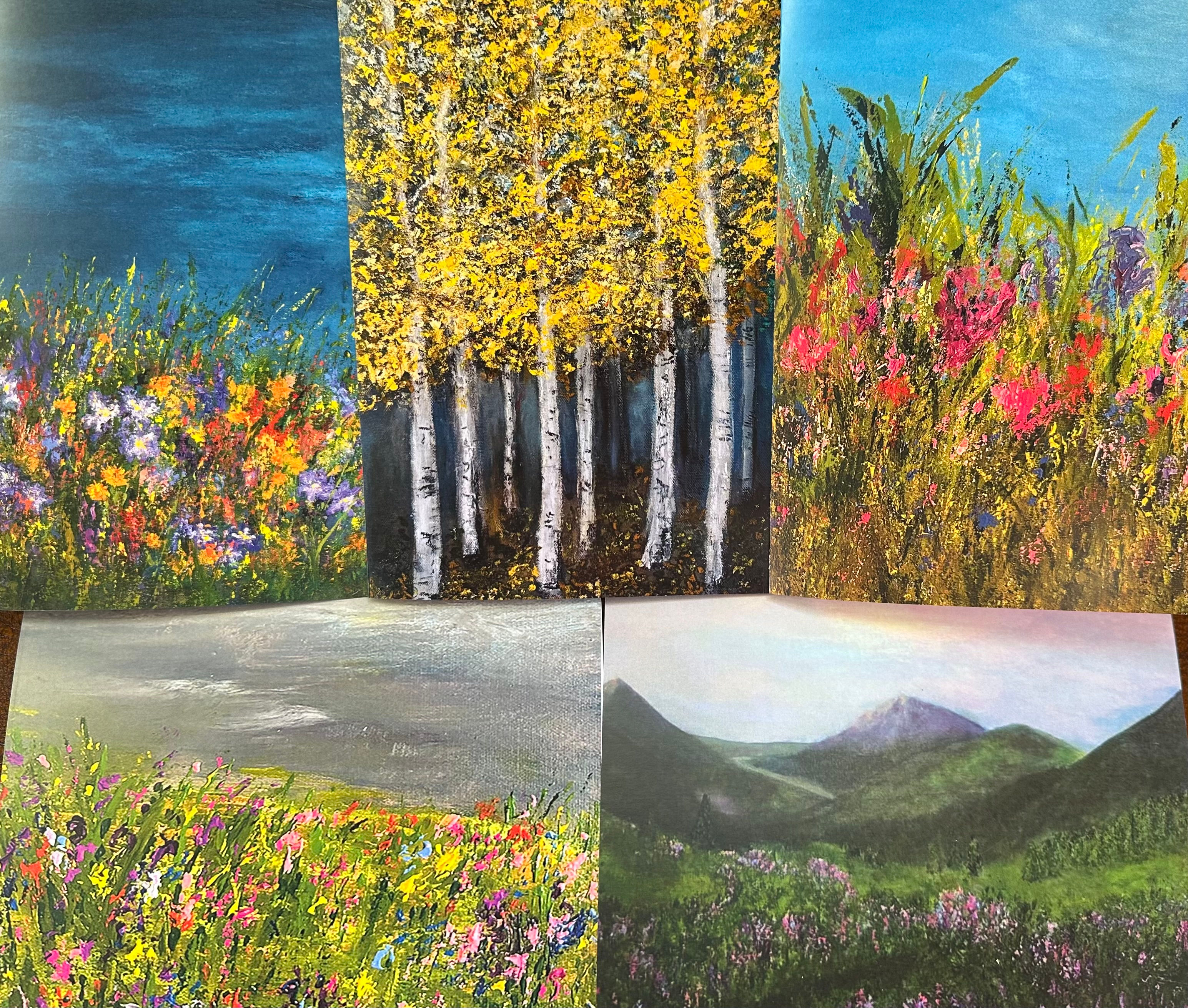 Pack of Five Cards - Landscapes & Florals