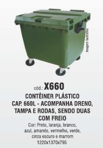 Contêiner Plástico 660 litros