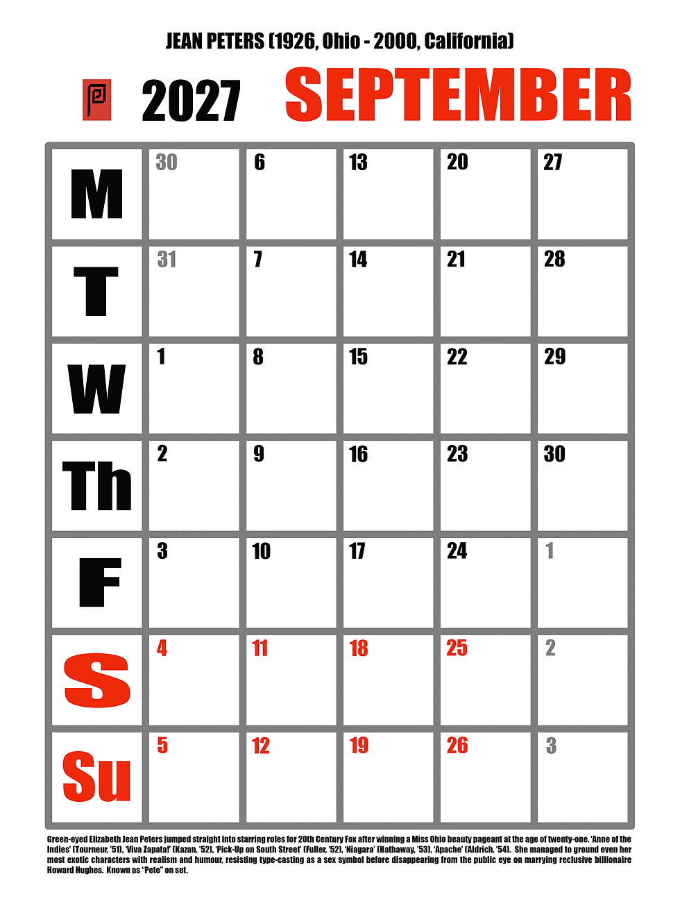Thumbnail: Cinémonde Calendar 2027