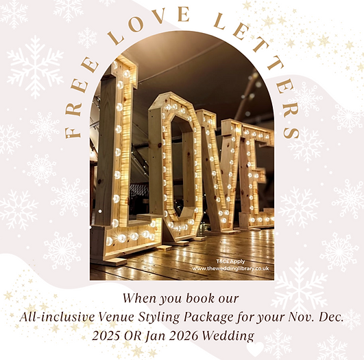 A winter wedding promotion from The Wedding Library