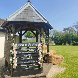 Bespoke Order of the Day at a Village Hall Wedding