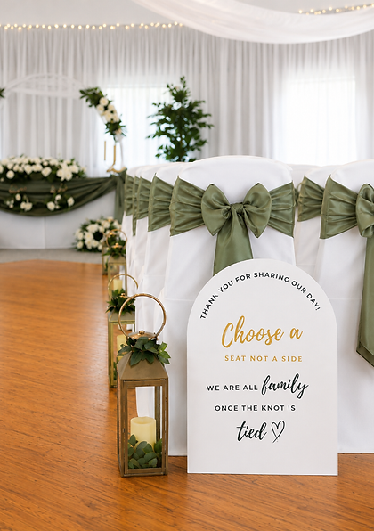 Choose a seat not a side wedding sign