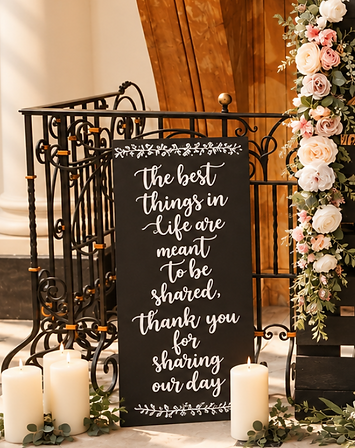 Thank You fo Sharing our Day Wedding Chalkboard Sign