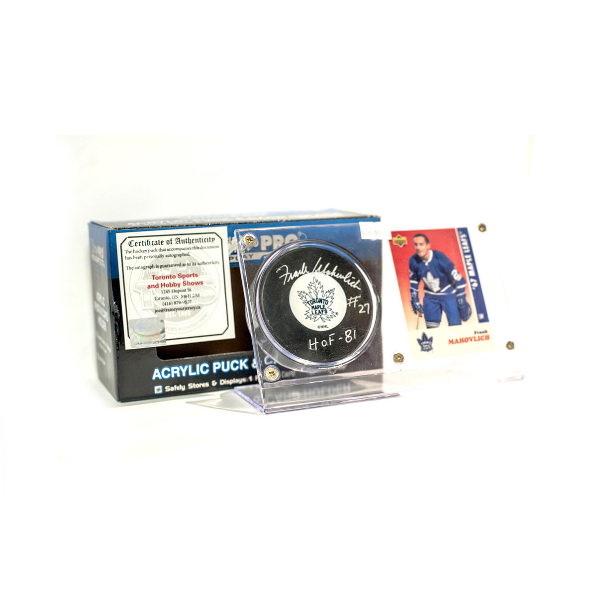 Frank Mahovlich Autographed Puck