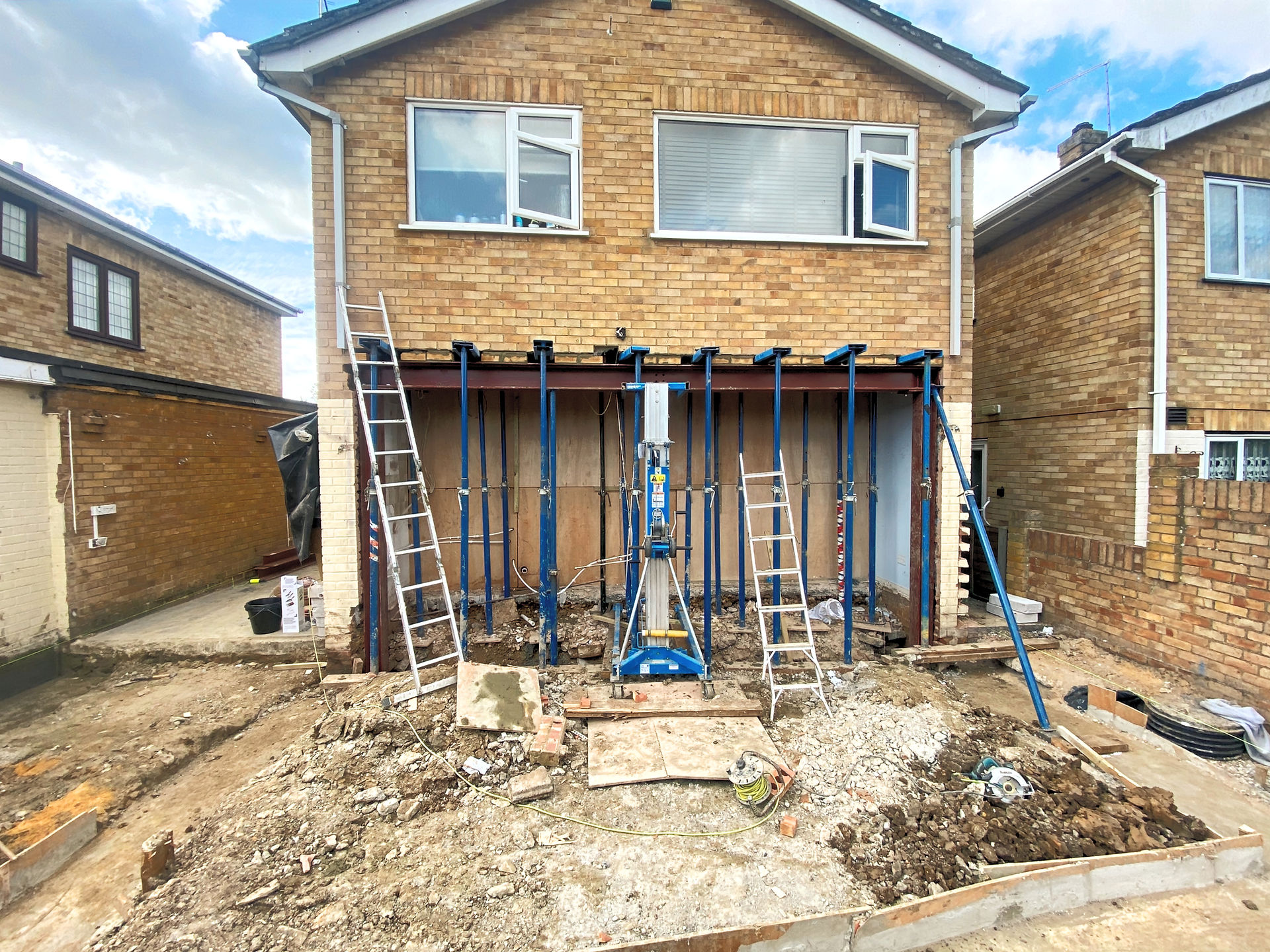 rear extension and garage conversion construction process