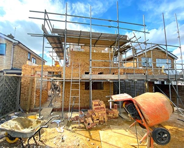 Double story rear extension and garage conversion process