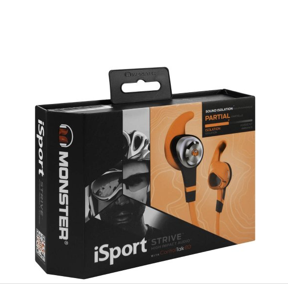 Thumbnail: Monster iSport Strive In-Ear Headphones with 3-Button ControlTalk