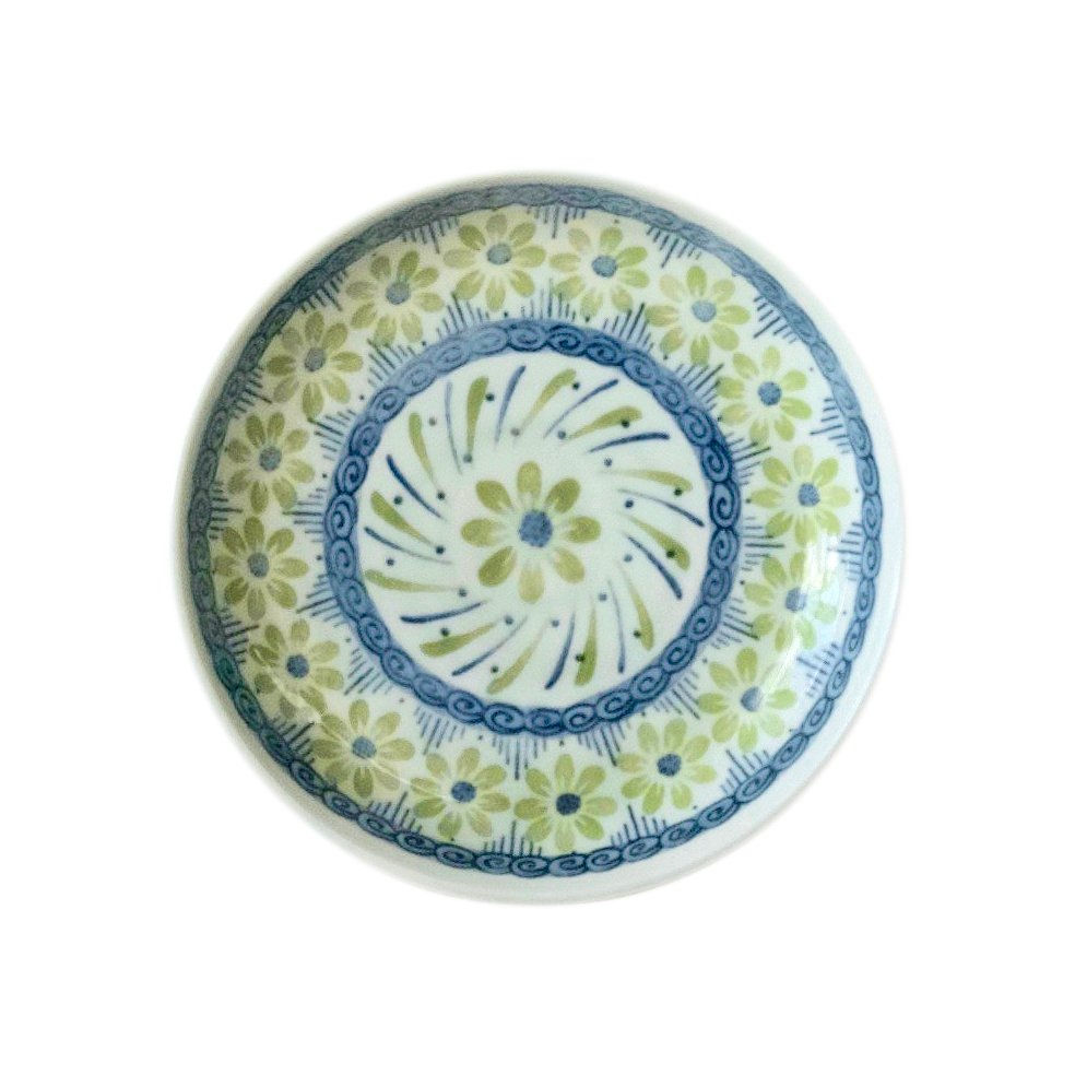 グリーンフラワー パン皿