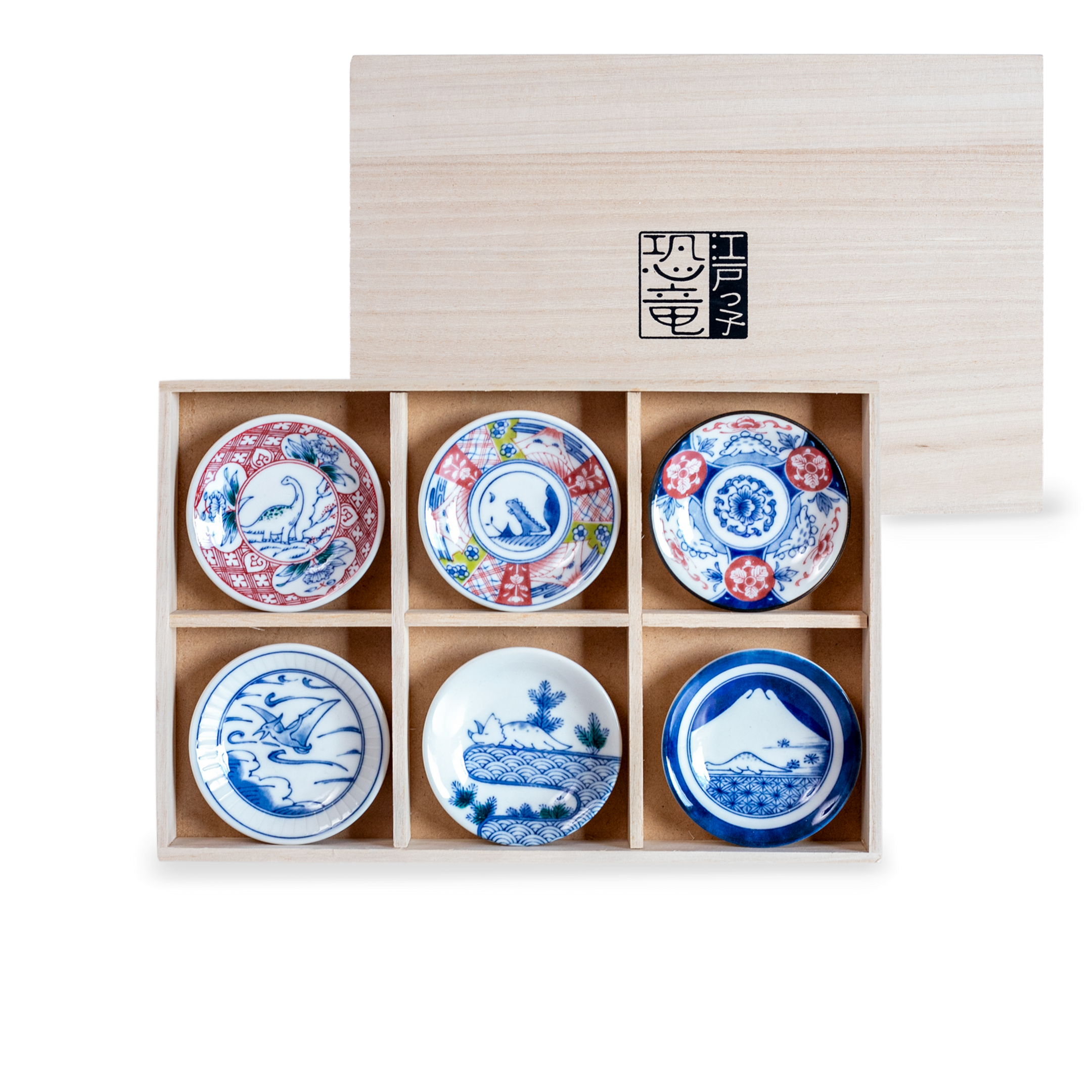 江戸っ子恐竜 六客まめ皿揃