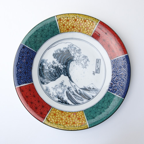 浮世絵の大皿／箱無し。春峰作【秘宝絵皿となります。】 浮世絵の大皿