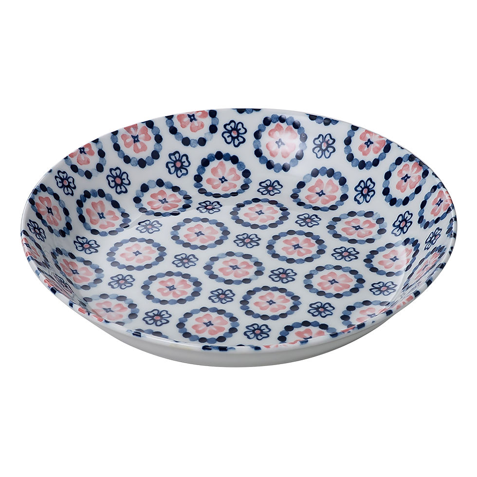 PF-410 Pink chintz soup curry plate