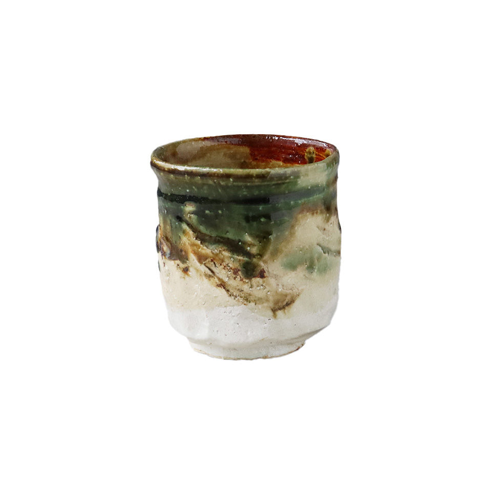 SA88-B03 削落 三彩 寿司湯呑