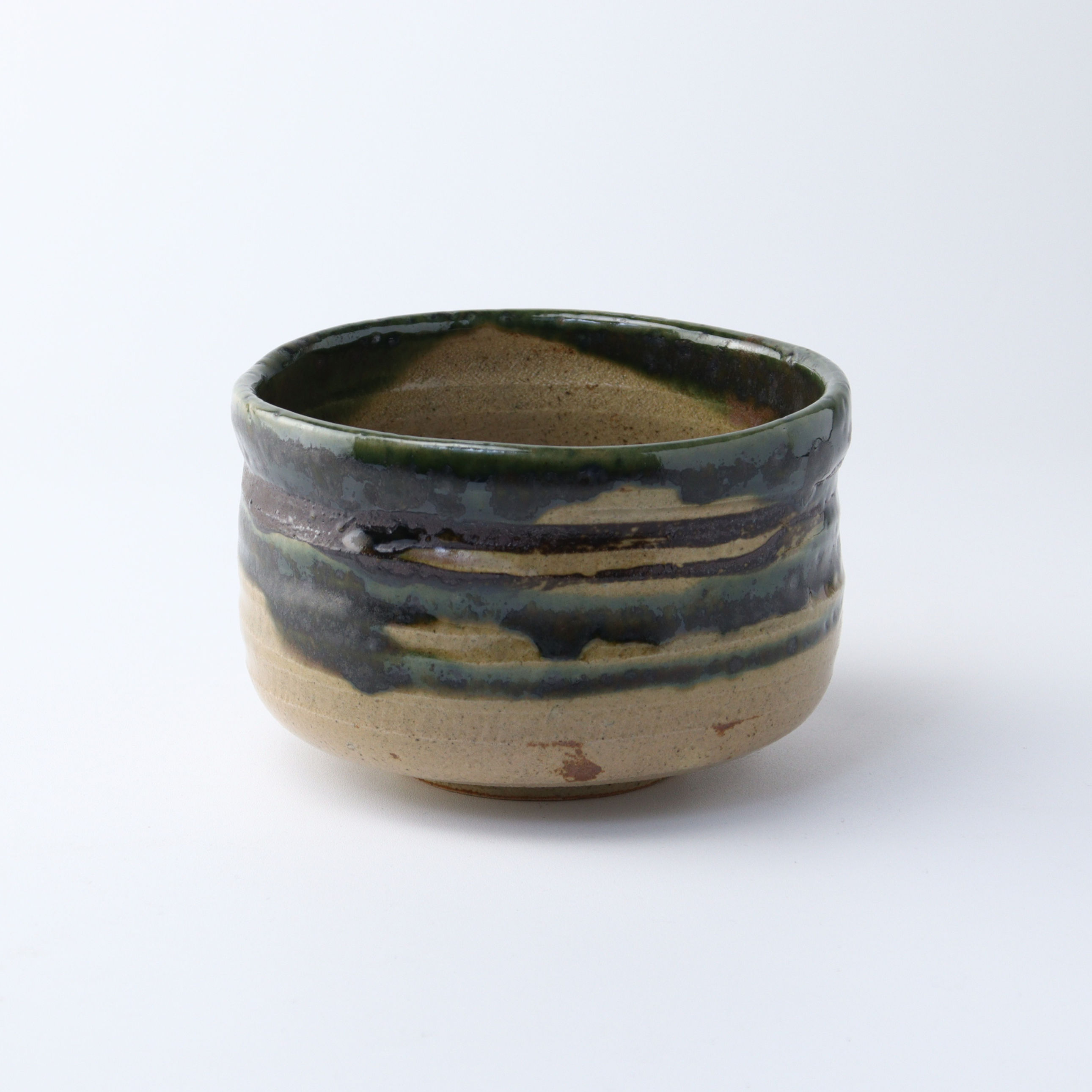 翠嶺の景 織部 抹茶碗