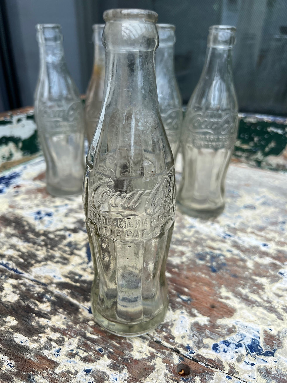 Thumbnail: WWII Original 5 Coke Bottles &3 Original Coke Bottle Caps
