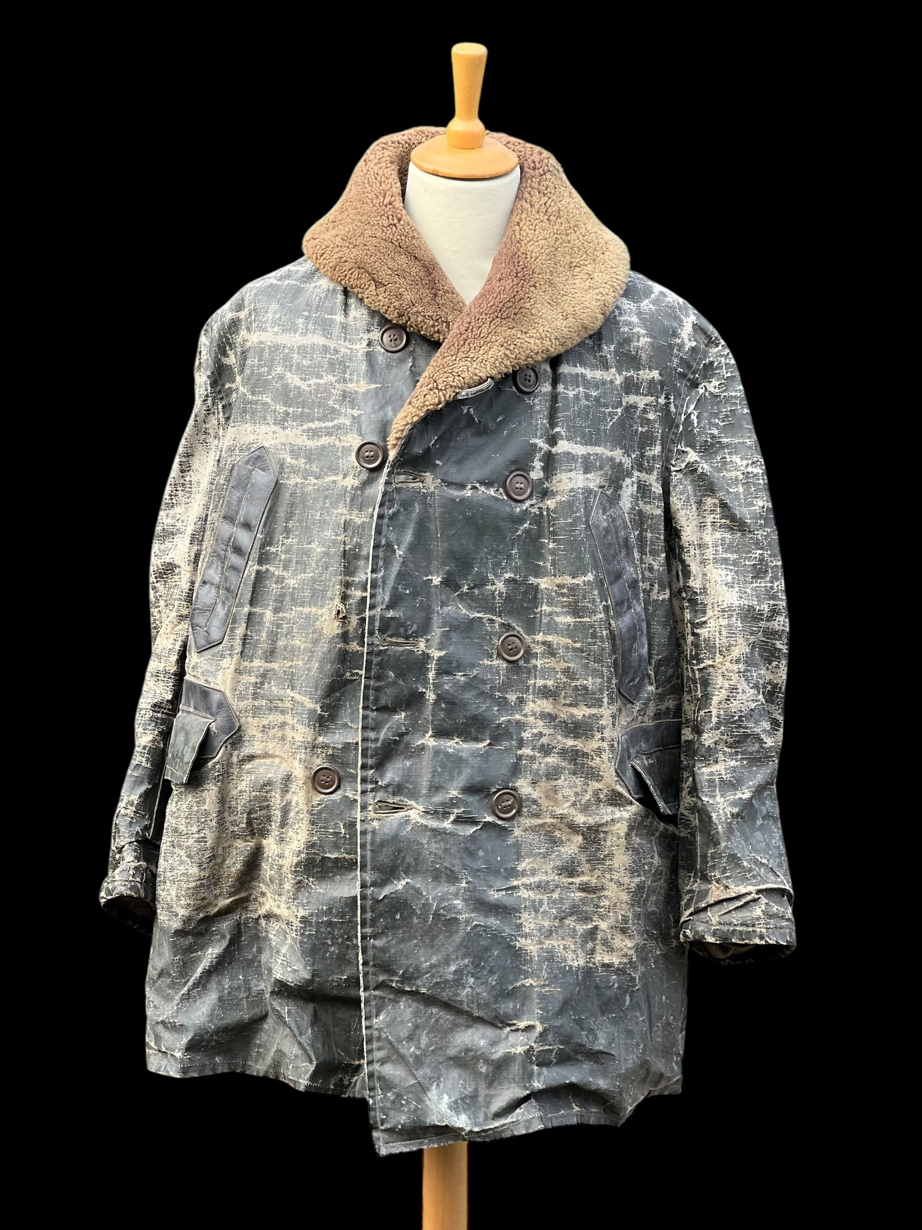 Barn Find in the Ardennes. WW2 US Navy Convoy officer coat