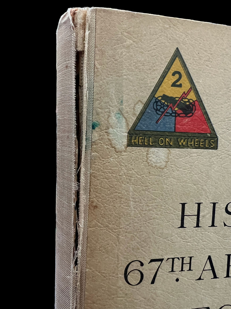 Thumbnail: WWII 1945 Army History 67th Armored Regiment Book 2nd Division & Roster w/ Maps