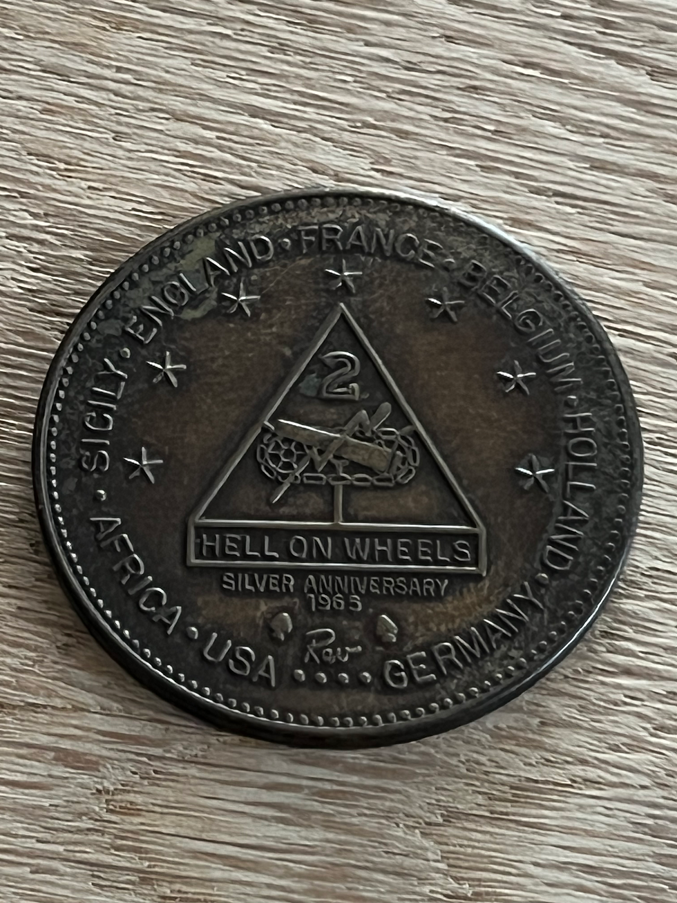 Thumbnail: U.S. 2nd Armored Division “Hell on Wheels” – Silver Anniversary Medal (1965)