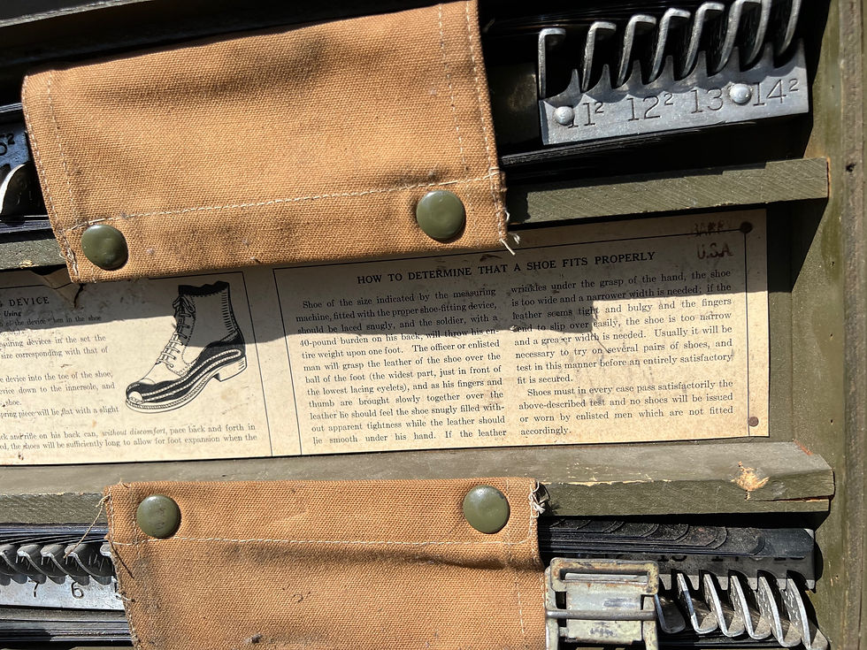 Thumbnail: 2x WWll US SHOEMAKER SUITCASE. US ARMY SHOE SIZING KIT.