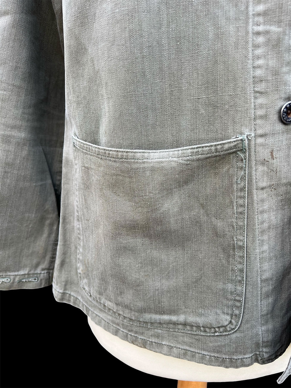 Thumbnail: Early WWII Style US Army HBT Jacket – OD Green – Rounded Pockets – Pen Pocket 