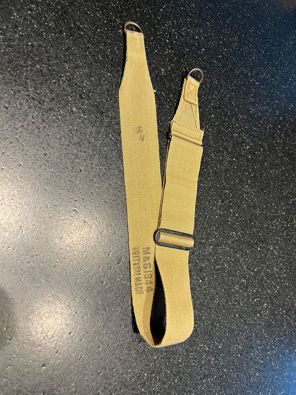 Thumbnail: US musette bag strap marked British made 1944  