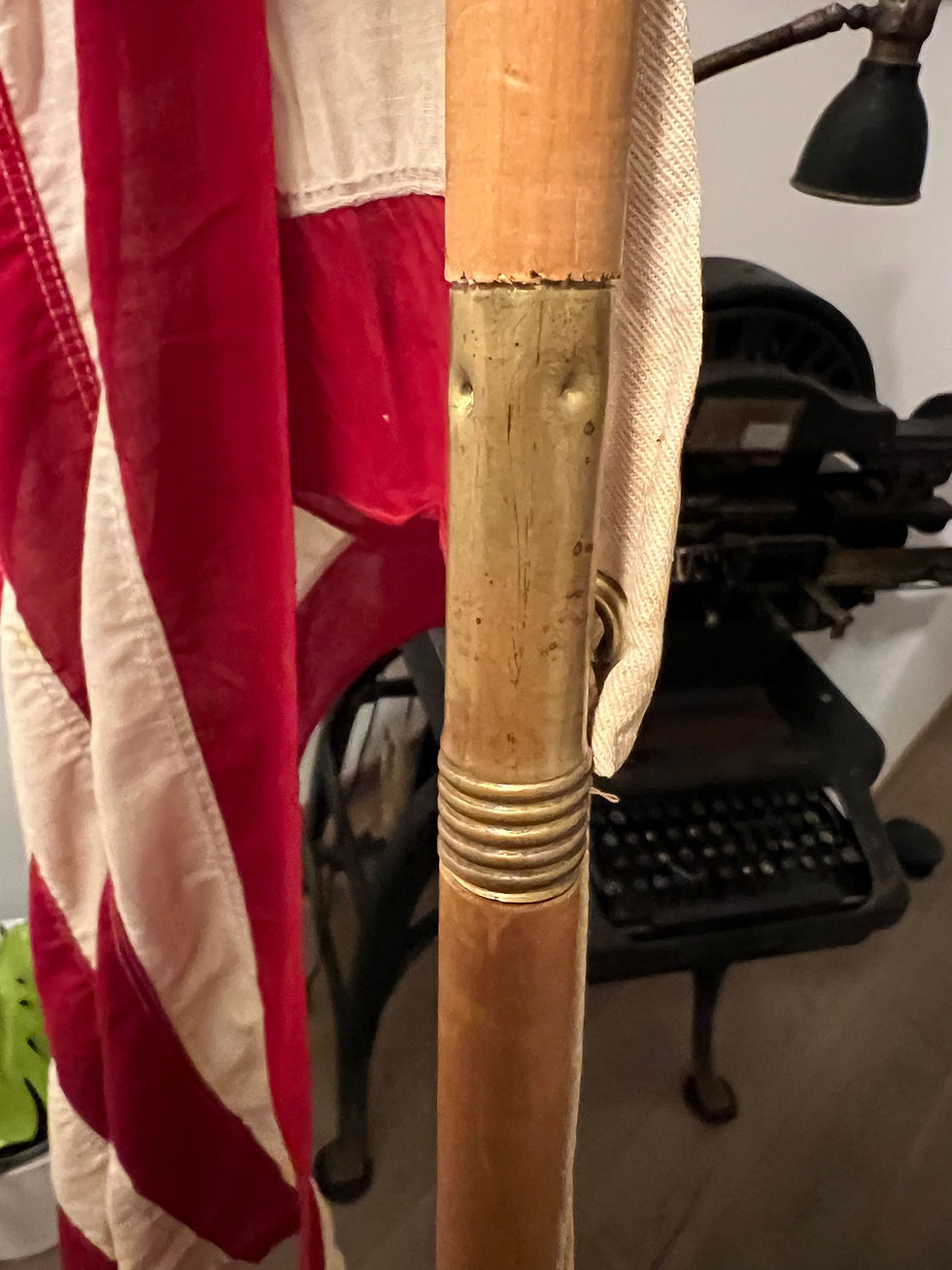 Thumbnail: WW2 US flag with wooden stick. wooden stick can be dismantled very nice piece