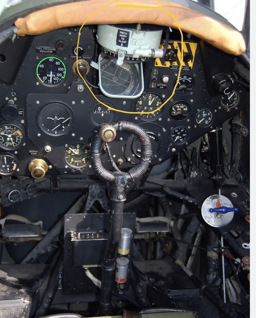 Thumbnail: RARE TYPE P.12 COMPASS RAF WWII P12 AIRCRAFT SPITFIRE 