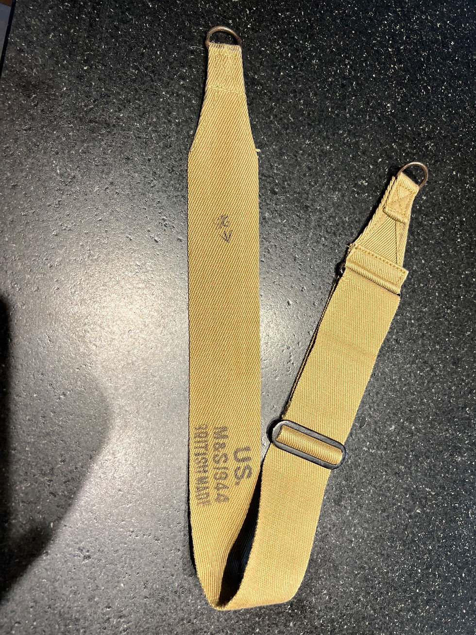 Thumbnail: US musette bag strap marked British made 1944  