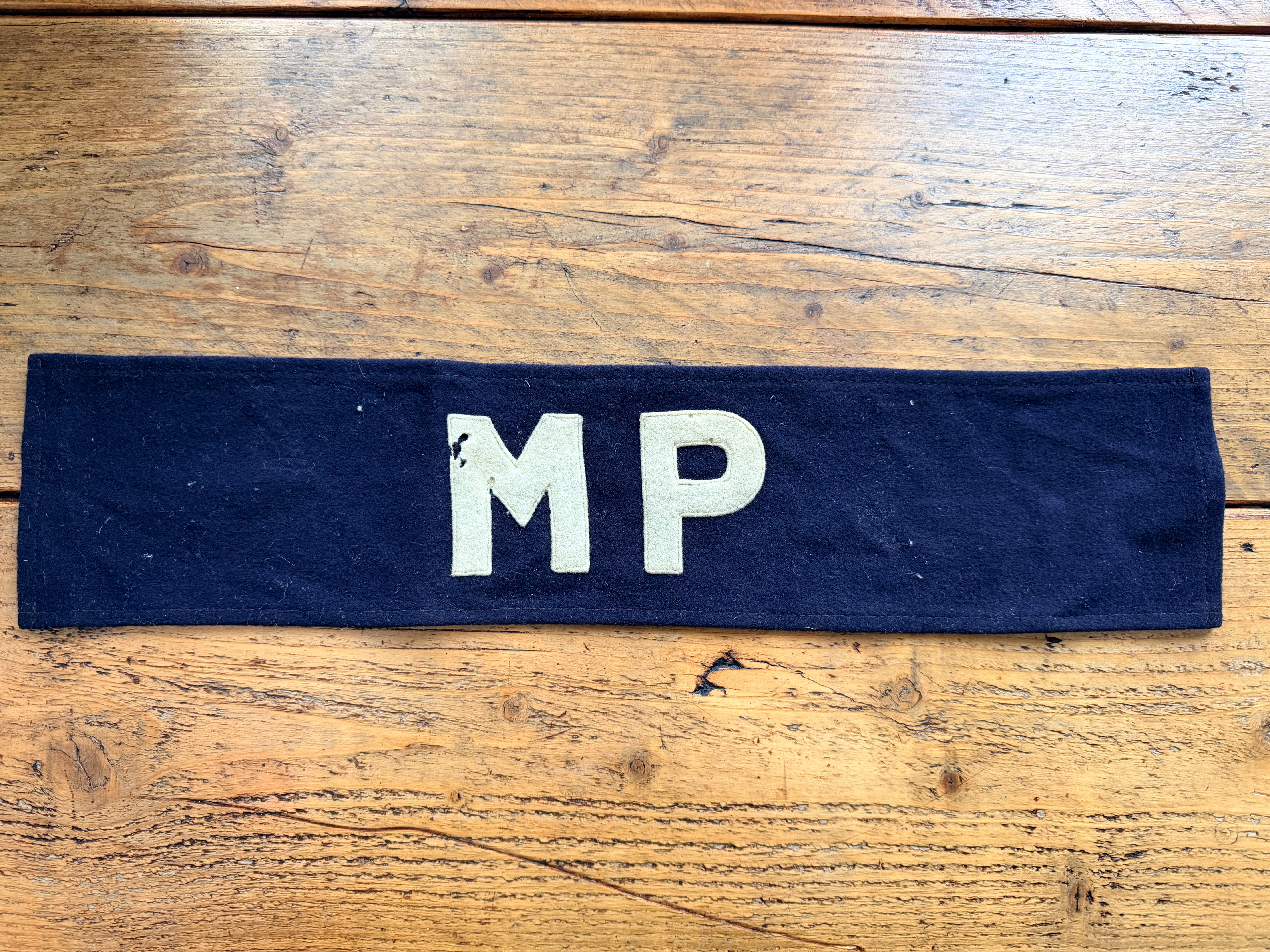 MILITARY POLICE “MP” ARMBAND – DARK BLUE WOOL