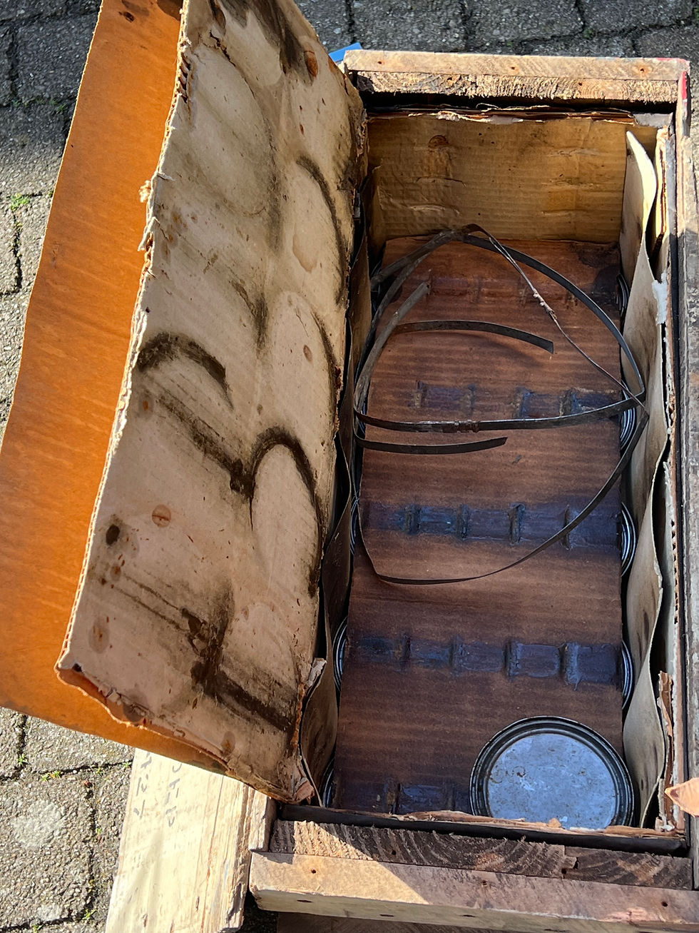 Thumbnail: Original WW2 U.S. Army Leather Dressing Crate – Complete with 11 Full Tins